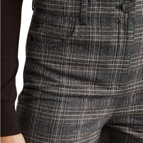 Theory Auburn Plaid Straight Leg Pants | Size 2 - Picture 3 of 7